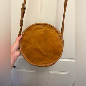 HOBO Suede/Leather Circle Crossbody Bag